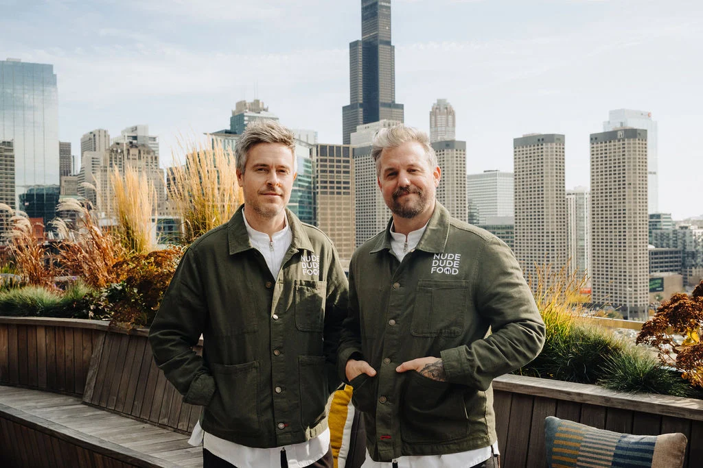 NDF founders Seth Bradley and Ryan Van Voorhis on a Chicago rooftop
